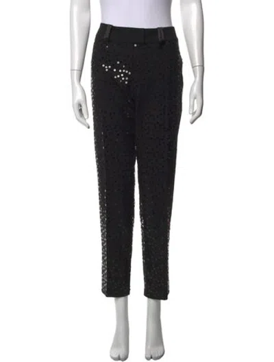 Pre-owned Escada Wool Straight Leg Pants In Black