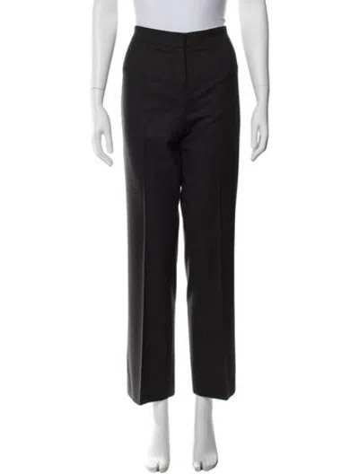 Pre-owned Escada Wool Straight Leg Pants In Black