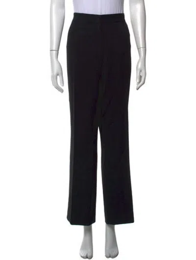 Pre-owned Escada Wool Straight Leg Pants In Black