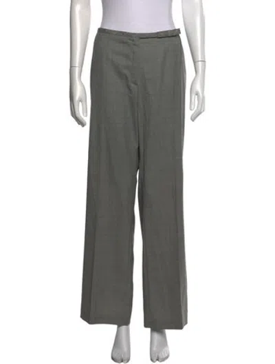 Pre-owned Escada Wool Straight Leg Pants In Black