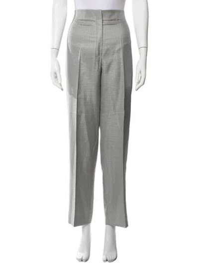 Pre-owned Escada Wool Straight Leg Pants In Grey