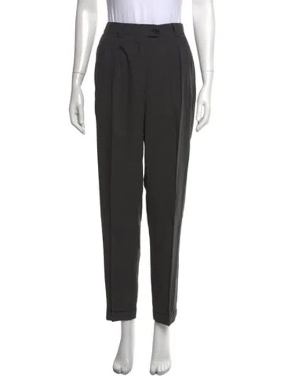 Pre-owned Escada Wool Straight Leg Pants In Grey
