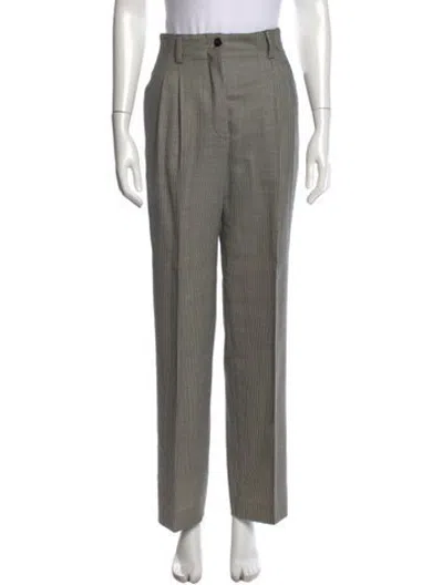 Pre-owned Escada Wool Straight Leg Pants In Grey