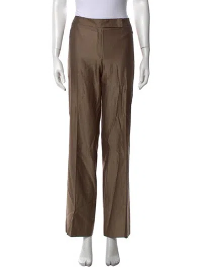 Pre-owned Escada Wool Straight Leg Pants In Neutrals