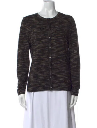 Pre-owned Escada Wool Striped Top In Black