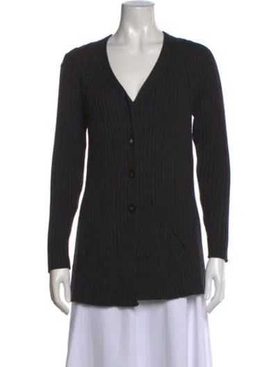Pre-owned Escada Wool V-neck Sweater In Black