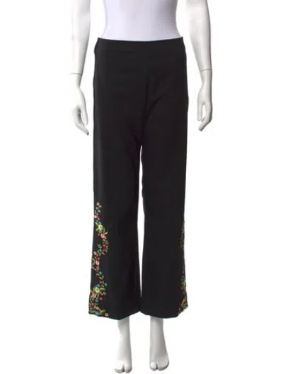 Pre-owned Escada Wool Wide Leg Pants In Black