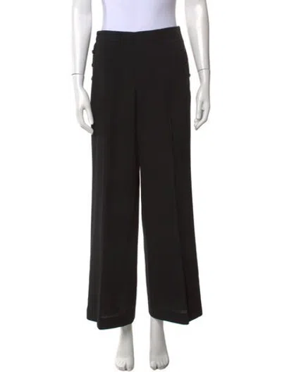 Pre-owned Escada Wool Wide Leg Pants In Black