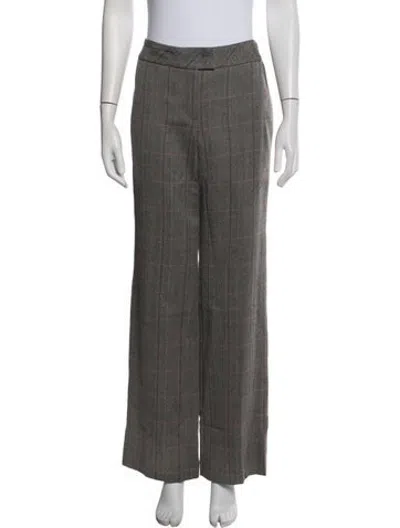 Pre-owned Escada Wool Wide Leg Pants In Grey