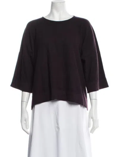 Pre-owned Eskandar Cashmere Crew Neck Sweater In Purple
