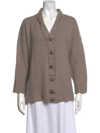 Pre-owned Eskandar Cashmere Open Front Sweater In Grey