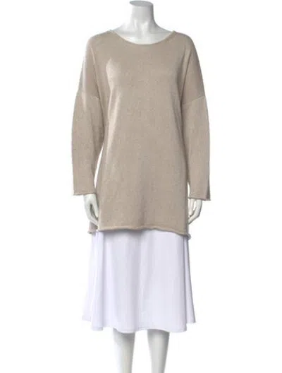 Pre-owned Eskandar Linen Crew Neck Sweater In Brown/neutrals