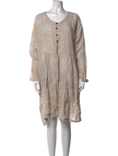 Pre-owned Eskandar Linen Long Dress In Neutrals