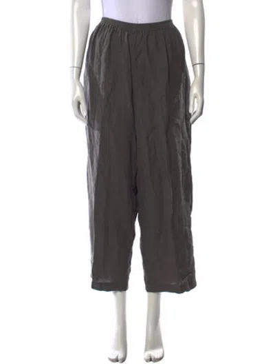 Pre-owned Eskandar Linen Wide Leg Pants In Grey