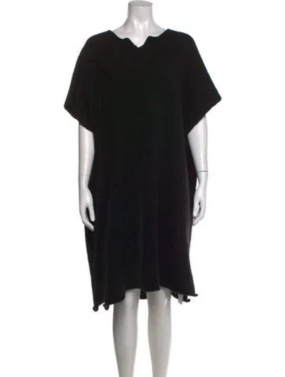 Pre-owned Eskandar Merino Wool Midi Length Dress In Black