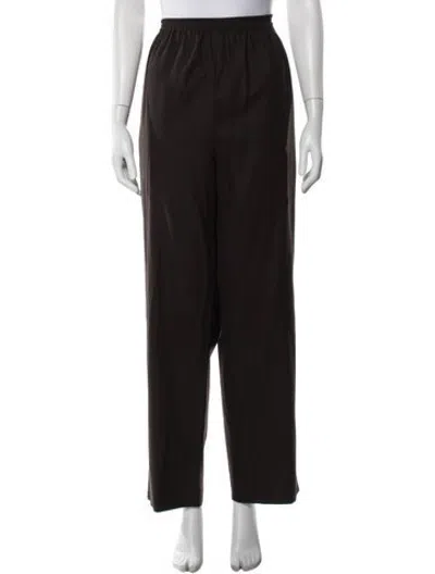 Pre-owned Eskandar Wool Straight Leg Pants In Brown