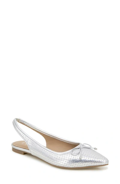 Esprit Petria Slingback Flat In Silver Metallic