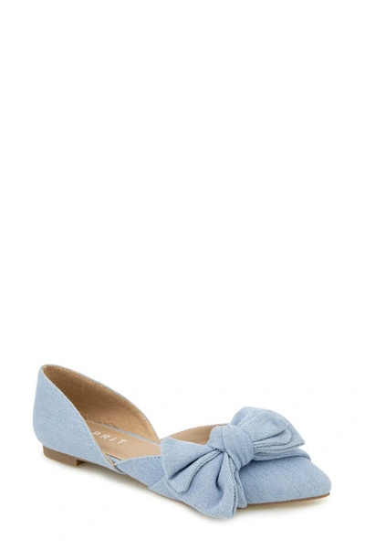 Esprit Prisha D'orsay Bow Flat In Light Denim