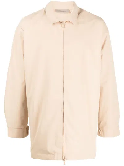Essentials Barn Logo-appliquéd Cotton-blend Twill Jacket In Neutrals