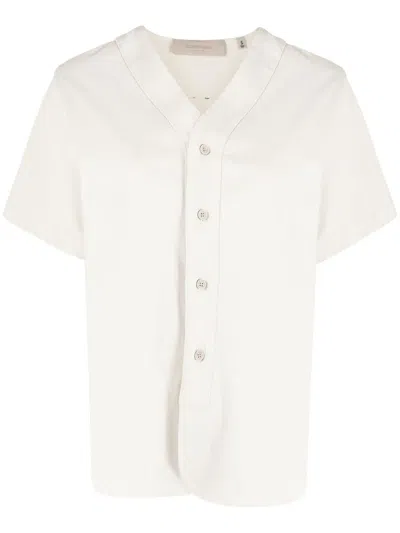 Essentials Button-up Short-sleeved Shirt In Brown