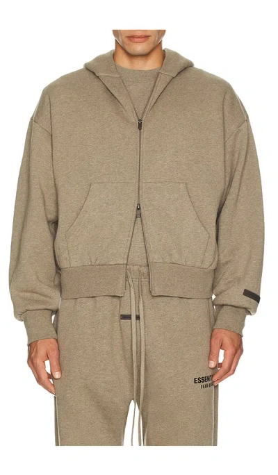 Essentials Classic Fit Fleece Zip Up Hoodie In Multi