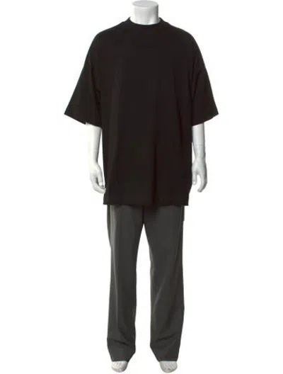 Pre-owned Essentials Crew Neck Short Sleeve T-shirt In Black