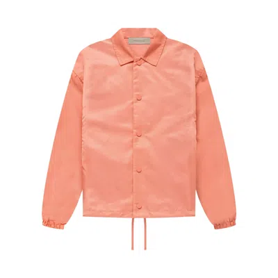 Pre-owned Essentials Fear Of God  Kids Nylon Coaches Jacket 'coral' | Orange | Kid's Size 8