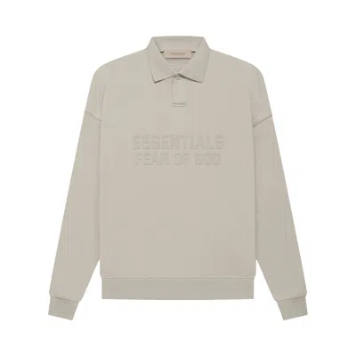 Pre-owned Essentials Fear Of God  Long-sleeve Polo 'smoke' In Grey