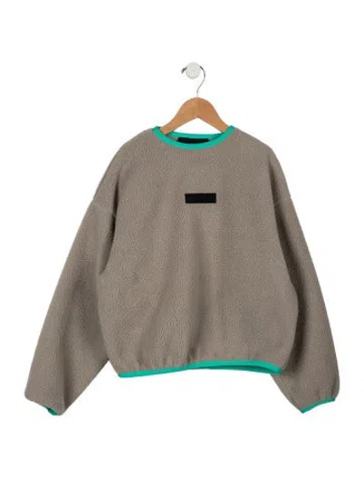 Pre-owned Essentials Kids' Fleece Crewneck Sweatshirt In Neutrals