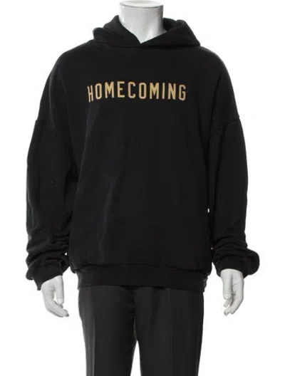 Pre-owned Essentials Graphic Print Crew Neck Hoodie In Black