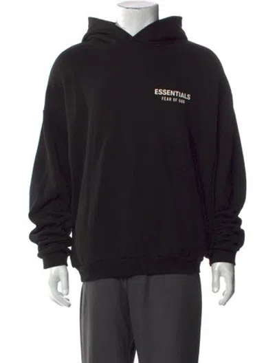 Pre-owned Essentials Graphic Print Crew Neck Hoodie In Black