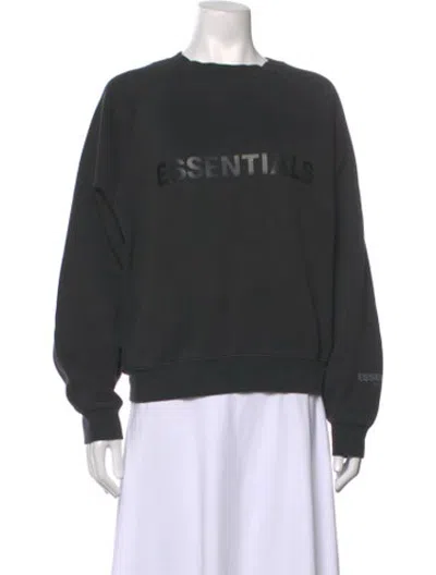 Pre-owned Essentials Graphic Print Crew Neck Sweatshirt In Grey