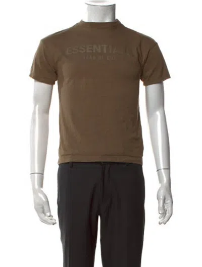 Pre-owned Essentials Graphic Print Crew Neck T-shirt In Brown