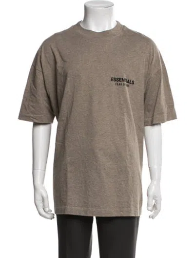 Pre-owned Essentials Graphic Print Crew Neck T-shirt In Brown