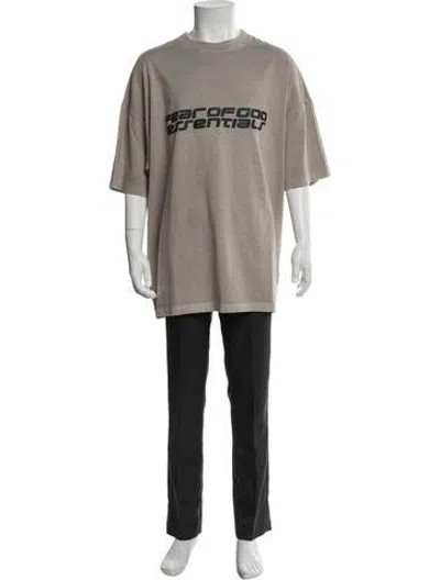 Pre-owned Essentials Graphic Print Crew Neck T-shirt In Neutrals