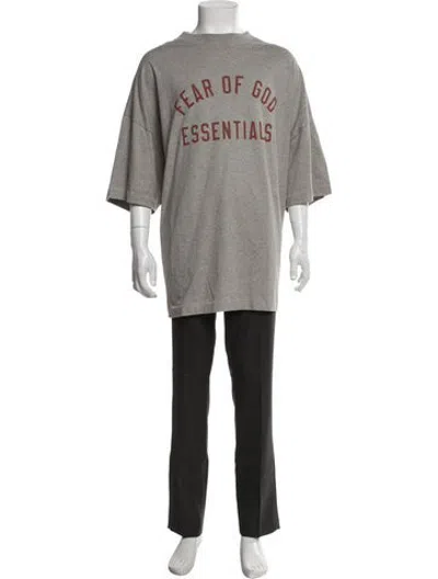 Pre-owned Essentials Graphic Print Crew Neck T-shirt W/ Tags In Grey