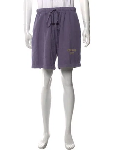 Pre-owned Essentials Graphic Print Jogger Shorts In Purple