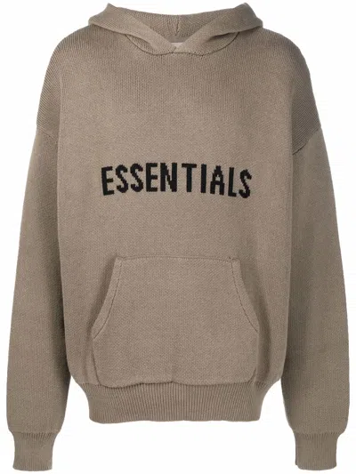 Essentials Logo Lettering Hoodie In Green