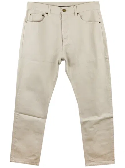 Essentials Logo-appliqué Straight-leg Jeans In Neutrals