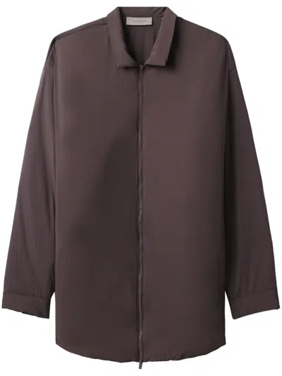 Essentials Logo-appliquéd Padded Shell Shirt Jacket In Purple