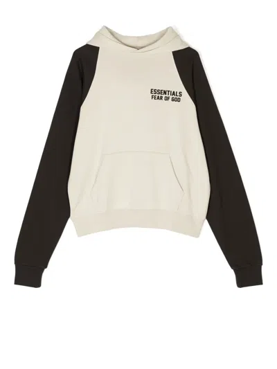 Essentials Kids' Logo-print Long-sleeve Hoodie In Brown