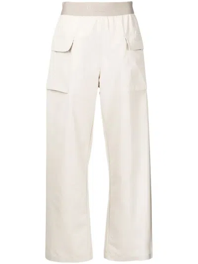Essentials Logo-waist Cargo Trousers In Braun