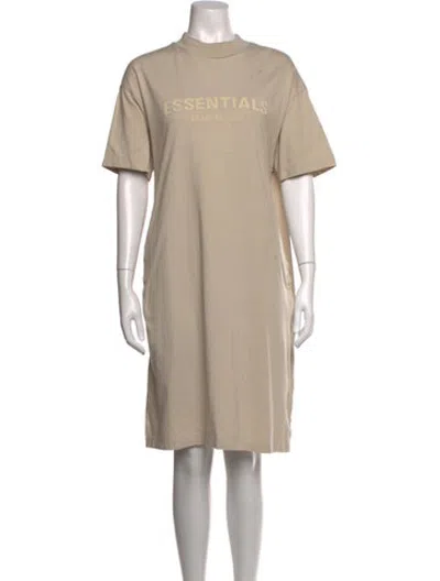 Pre-owned Essentials Mock Neck Knee-length Dress In Neutrals
