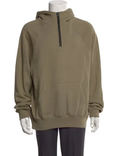 Pre-owned Essentials Mock Neck Long Sleeve Hoodie In Brown