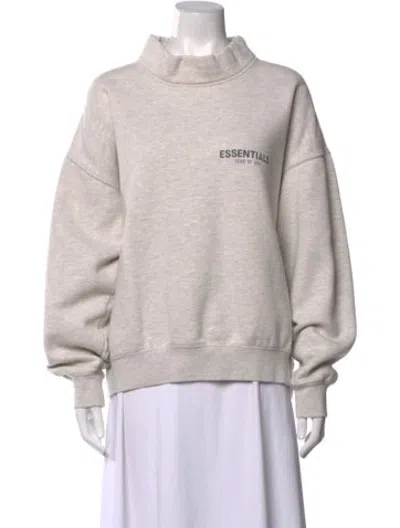 Pre-owned Essentials Mock Neck Long Sleeve Sweatshirt In Neutrals