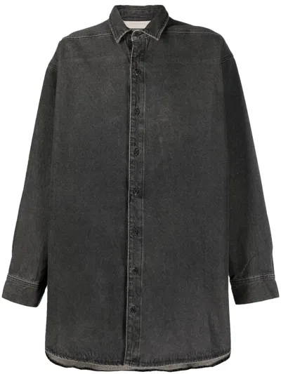 Essentials Oversized-cut Denim Shirt In Black
