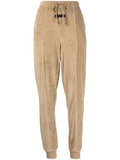 Essentials Tapered-leg Track Pants In Braun