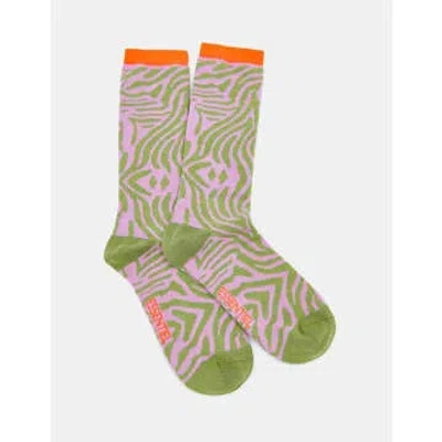 Essentiel Antwerp Frint Zebra Socks In Pink