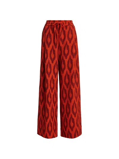 Essentiel Antwerp Printed Drawstring-fastening Palazzo Pants In Red