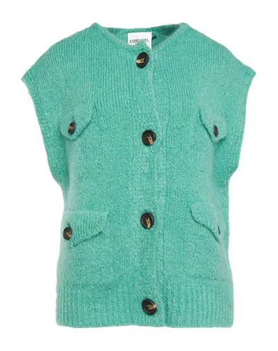 Essentiel Antwerp Woman Cardigan Green Size M Mohair Wool, Acrylic, Polyamide, Elastane